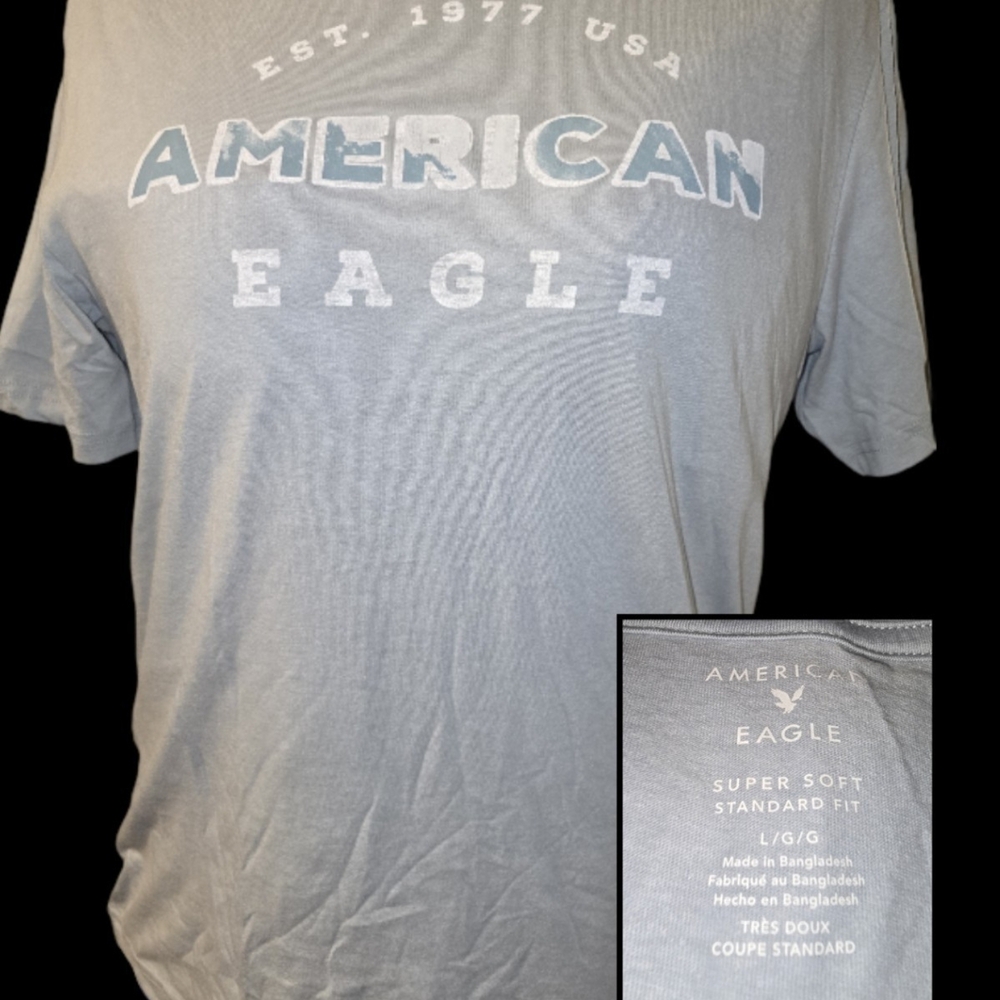 American Eagle Super Soft Tee | EST. 1977 USA | Gray | Size L | Standard Fit